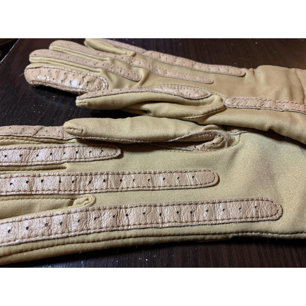 Vintage ISOTONER Aris Warm-Ups Ladies Womens One-size OSFA Lined tan Gloves - Picture 4 of 11